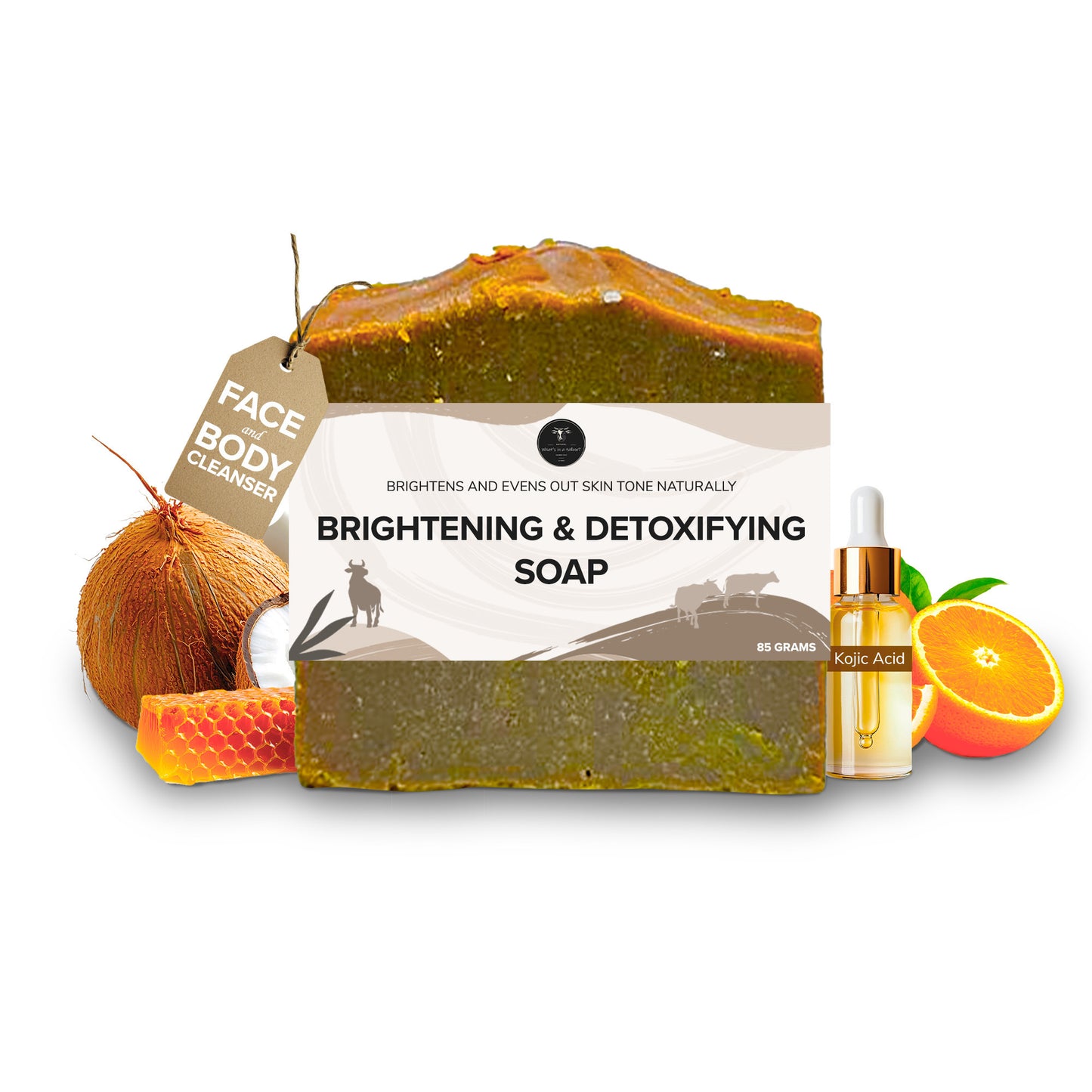 Brightening & Detoxifying Soap (Bentonite Clay + Kojic Acid + Turmeric & Sweet Orange)